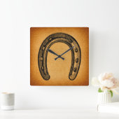 Antiek Hoefijzer  Western Hoefijzer Vierkante Klok (Huis)