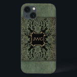 Antiek Hoesje  leder Monogram boek<br><div class="desc">Rijke  florale cover art uit de editie van 1898 van Longmans Rozen en Lilies in schaduwen van verweven diepe olijfgroen en zwart. Noot: Gecumpeerde,  gegraveerde,  in reliëf gemaakte en dimensionale effecten,  gelaagde,  getextureerde en geschaduwde weergave die digitaal wordt bereikt. Het werkelijke product heeft een vlak oppervlak.</div>