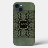 Antiek Hoesje  leder Monogram boek (Achterkant)