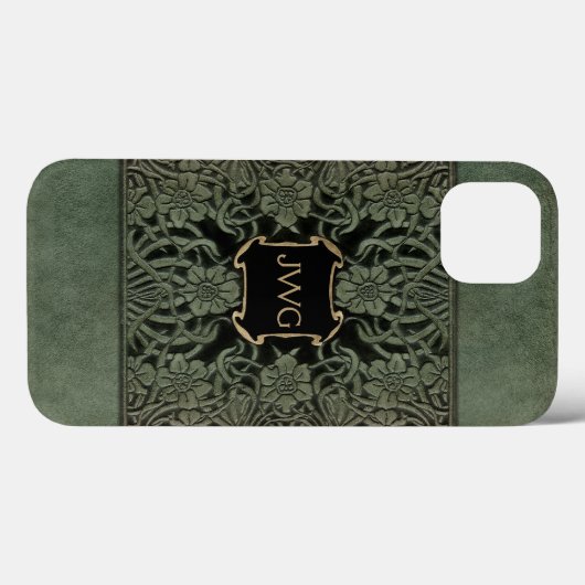 Antiek Hoesje  leder Monogram boek (Achterkant (horizontaal))