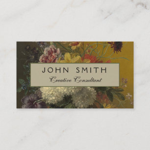 Antiek Hollands Meester Bloemstuk Georgius van Os  Visitekaartje