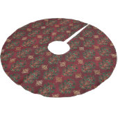 Antiek Holly Damask Patroon Kerstboom Rok (Gekanteld)