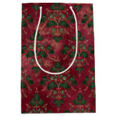 Antiek Holly Damask Patroon Medium Cadeauzakje (Voorkant)