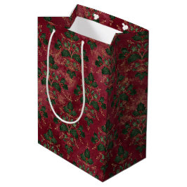 Antiek Holly Damask Patroon Medium Cadeauzakje