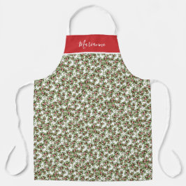 Antiek Holly Pattern met naam Schort