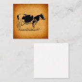 Antiek Holstein Cow Boerderij Animal Illustration Informatiekaartje (Voorkant / Achterkant)