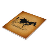 Antiek Holstein Cow Boerderij Animal Illustration Tegeltje (Zijkant)