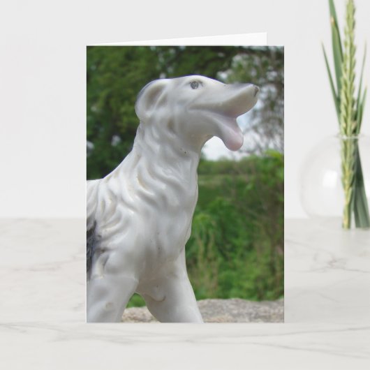 Antiek hond Figurine Kaart (Voorkant)