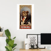 Antiek hond met monocle poster (Thuiskantoor)