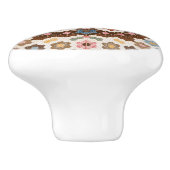 Antiek Honeycomb Quilt Pattern - Folk Art Crafty Keramische Knop (Zijkant)