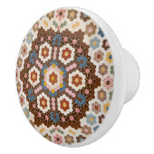 Antiek Honeycomb Quilt Pattern - Folk Art Crafty Keramische Knop (Rechts)