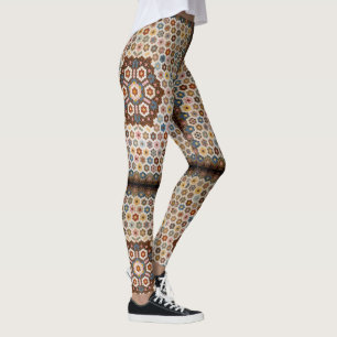Antiek Honeycomb Quilt Pattern - Folk Art Crafty Leggings