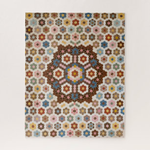 Antiek Honeycomb Quilt Pattern - Folk Art Crafty Legpuzzel
