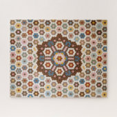 Antiek Honeycomb Quilt Pattern - Folk Art Crafty Legpuzzel (Horizontaal)