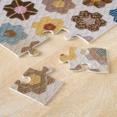 Antiek Honeycomb Quilt Pattern - Folk Art Crafty Legpuzzel (Zijkant)