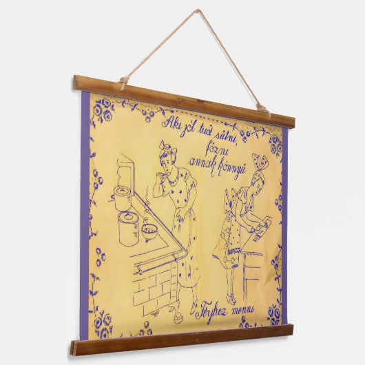 Antiek Hongaars muurdoekontwerp Hangend Wandkleed (Gebogen)