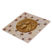 ANTIEK HONING BEDRAAGT MUNTEN EN VLIEGTUIGEN TEGELTJE (Zijkant)