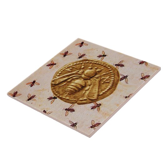 ANTIEK HONING BEDRAAGT MUNTEN EN VLIEGTUIGEN TEGELTJE (Zijkant)