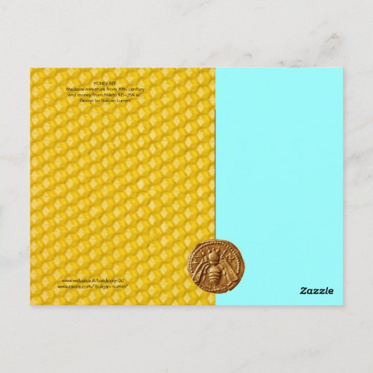 ANTIEK HONINGBIJENHOUDER ,BIJENTEELT BRIEFKAART (Achterkant)