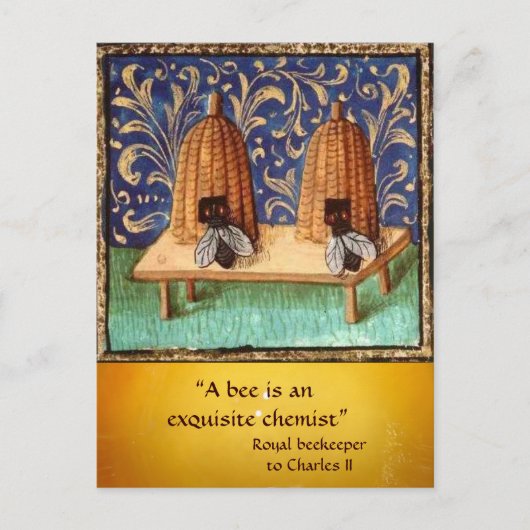 ANTIEK HONINGBIJENHOUDER ,BIJENTEELT BRIEFKAART (Voorkant)