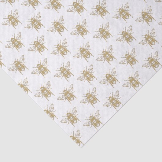 Antiek honingbijenpapier tissuepapier (Detail)