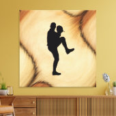 Antiek honkbalspeler Pitcher Canvas Afdruk (Insitu (Woonkamer))