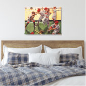 Antiek honkbalteam, jongens ravotten canvas afdruk (Insitu (Slaapkamer))