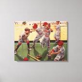Antiek honkbalteam, jongens ravotten canvas afdruk (Voorkant)