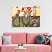 Antiek honkbalteam, jongens ravotten canvas afdruk (Insitu (Woonkamer))