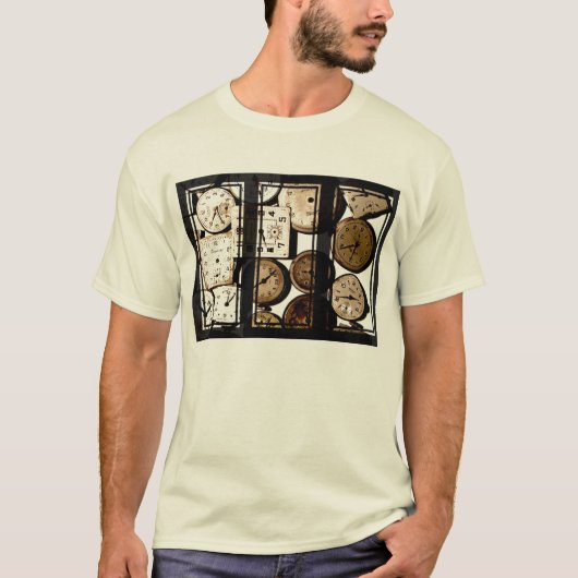Antiek horloge Triptych Art T-Shirt (Voorkant)