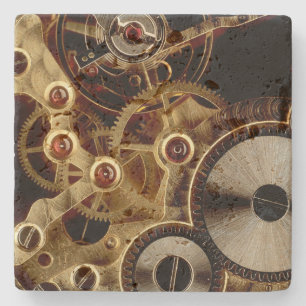 Antiek horlogemechanisme stenen onderzetter