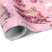 Antiek Hot Roze Victoriaans Kerstcadeau Wrap Cadeaupapier (Rol Hoek)