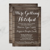 Antiek hout krijgen lifted bruiloft uitnodigingen (Voorkant / Achterkant)