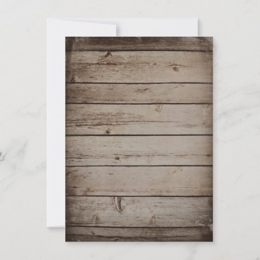 Antiek hout rustieke vrijgezellenfeest uitnodiging (Achterkant)