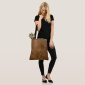 "Antiek Hout" zonder Initialen of andere tekst Tote Bag (Op model)