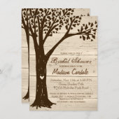 Antiek houten handboom Bridal Shower Invitations Kaart (Voorkant / Achterkant)