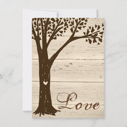 Antiek houten handboom Bridal Shower Invitations Kaart (Achterkant)