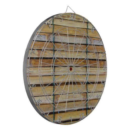 Antiek houten houten houten houten latten dartbord (Voorkant Links)