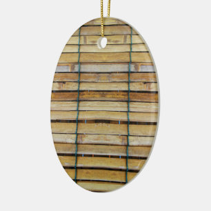 Antiek houten houten houten houten latten keramisch ornament