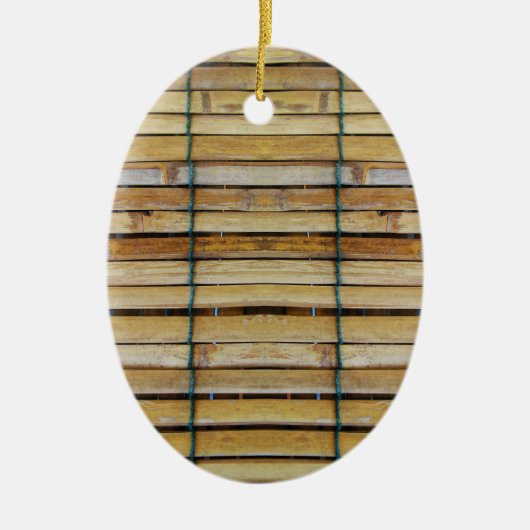 Antiek houten houten houten houten latten keramisch ornament (Voorkant)