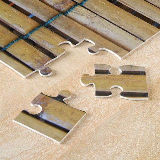 Antiek houten houten houten houten latten legpuzzel (Zijkant)