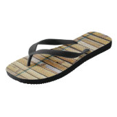 Antiek houten houten houten houten latten teenslippers (Schuin)