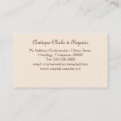 Antiek houten mantel visitekaartje (Achterkant)