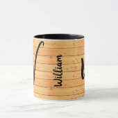 Antiek houten naam Monogram,  ogende koffie Mok (Midden)