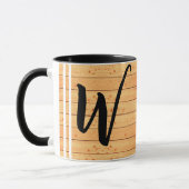 Antiek houten naam Monogram,  ogende koffie Mok (Links)