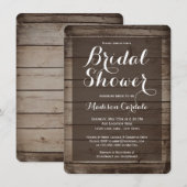 Antiek Houten Rustieke Bruidsdouche Uitnodigingen (Voorkant / Achterkant)