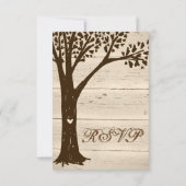 Antiek Houtskaartjes met bomen RSVP-kaarten RSVP Kaartje (Achterkant)