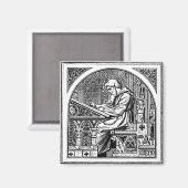 Antiek houtsnijmagneet magneet (Voorkant / Achterkant)