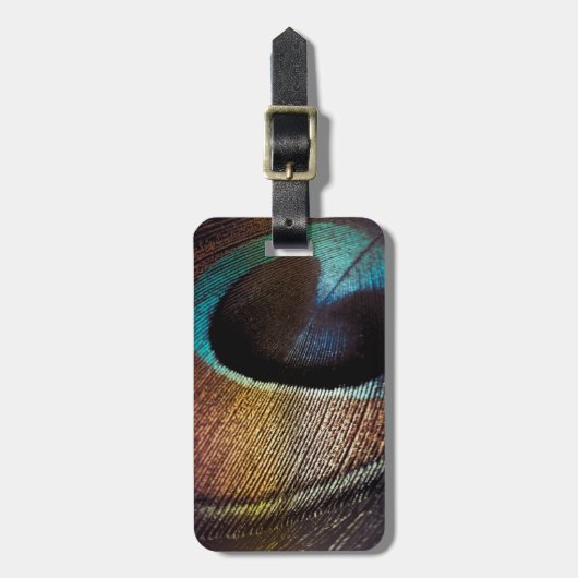 Antiek Hues Peacock Feather Eye Bagagelabel (Voorkant verticaal)