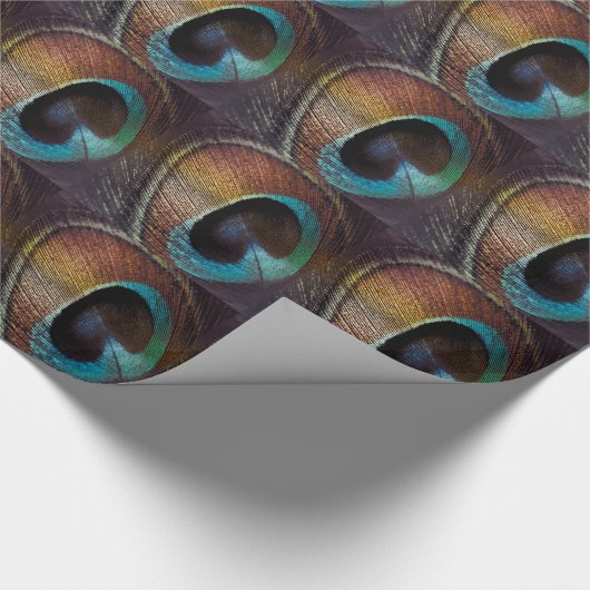 Antiek Hues Peacock Feather Eye Cadeaupapier (Hoek)